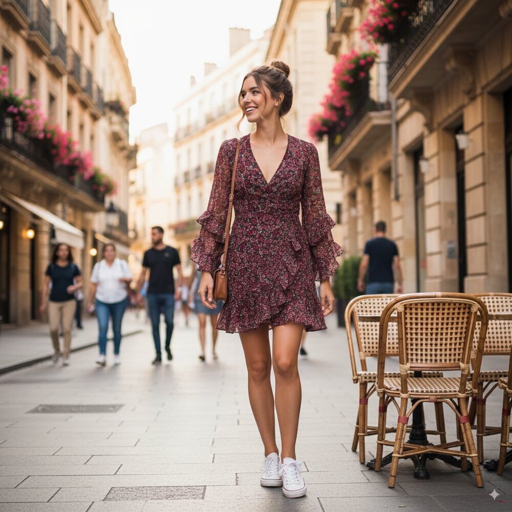 The fifth Label Elective Long Sleeve Wrap Dress Fuchsia Floral